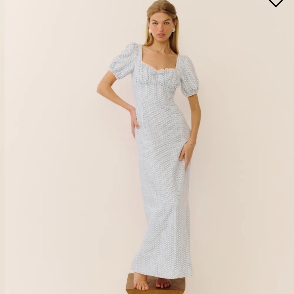 Reformation Cherise Linen Dress Ivory - Size 0